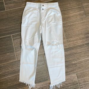 American Eagle distressed mom jeans